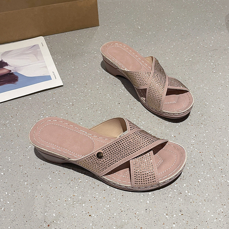 Dame Wedge-sandaler med perforeret overdel og komfortabel indersål Stilla