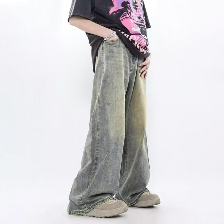 Herrer Behagelige Wide-Leg Jeans med moderne vask og afslappet snit Stilla