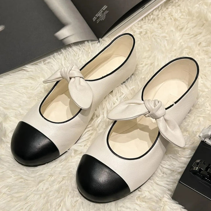 Dame Retrò Bue-Detail Ballerinas Stilla