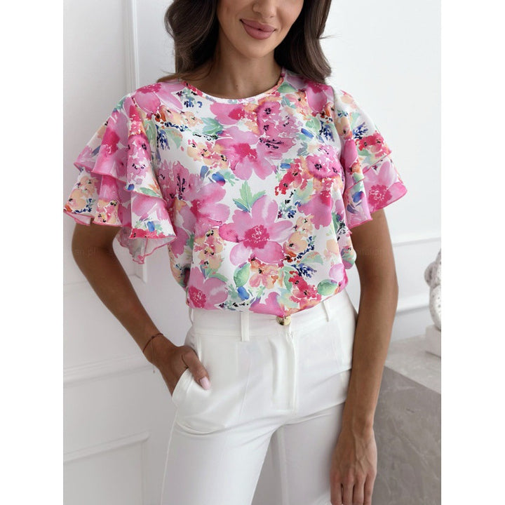 Dame Ruffles bluse med Floralprint Stilla