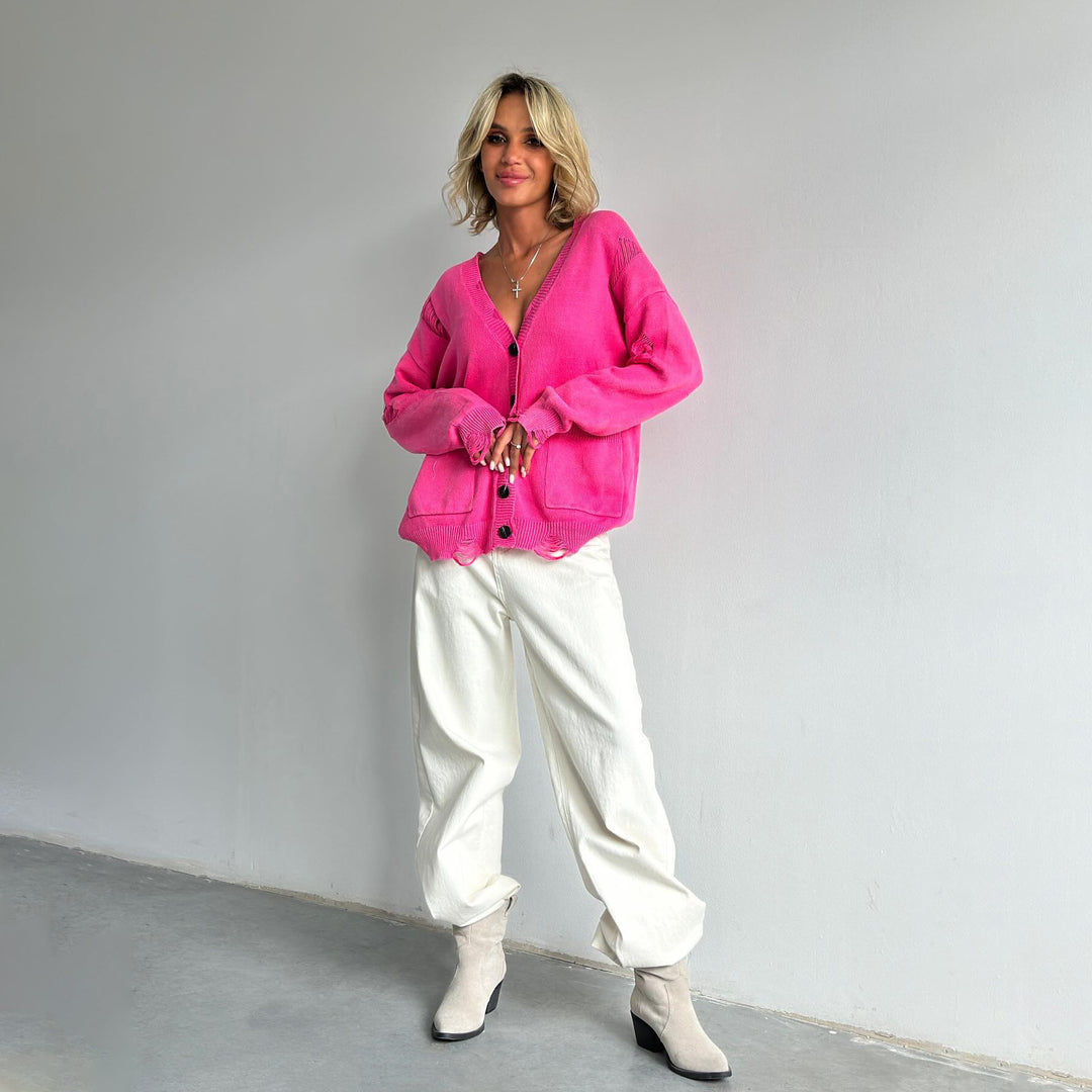 Kvinders oversized cardigan med knapdetaljer Stilla