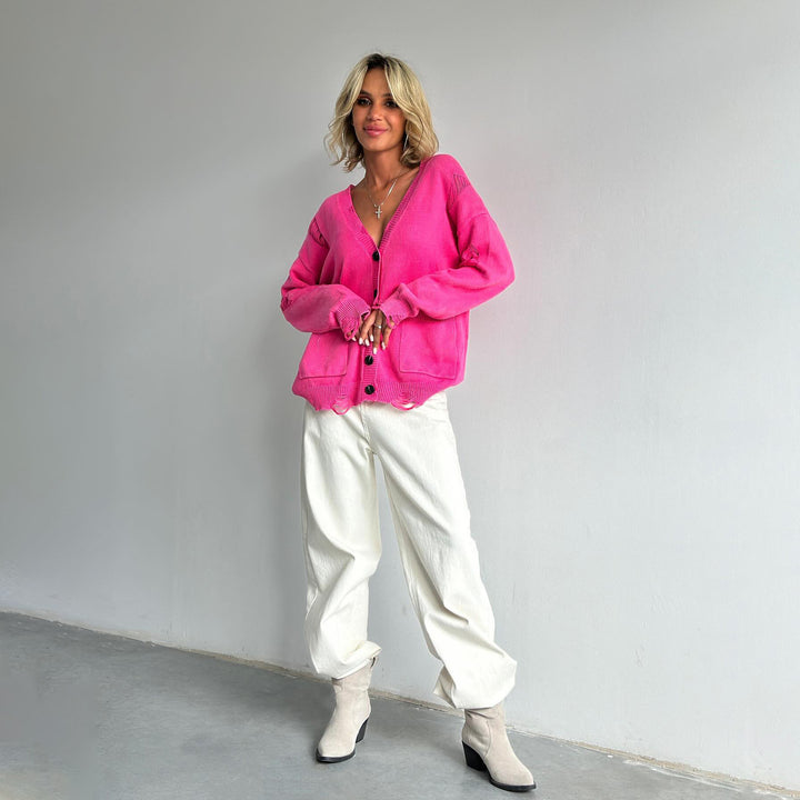 Kvinders oversized cardigan med knapdetaljer Stilla