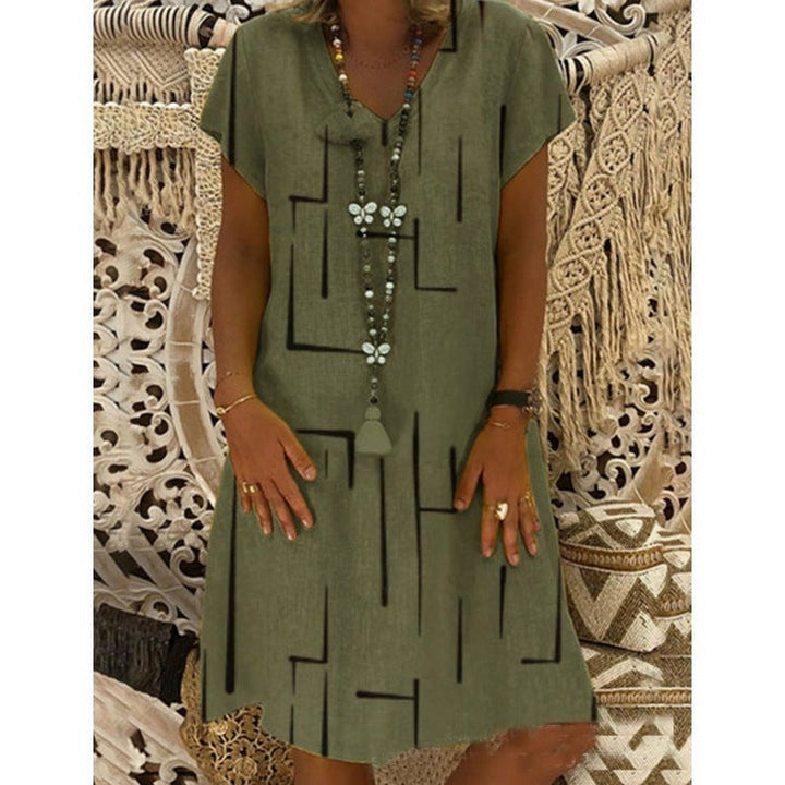 Stilla | Trendy Print V-Hals Kjole