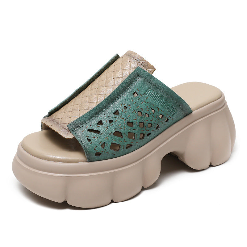 Femme Stylish Plattform Slide Sandaler med unik udskæringsdesign Stilla