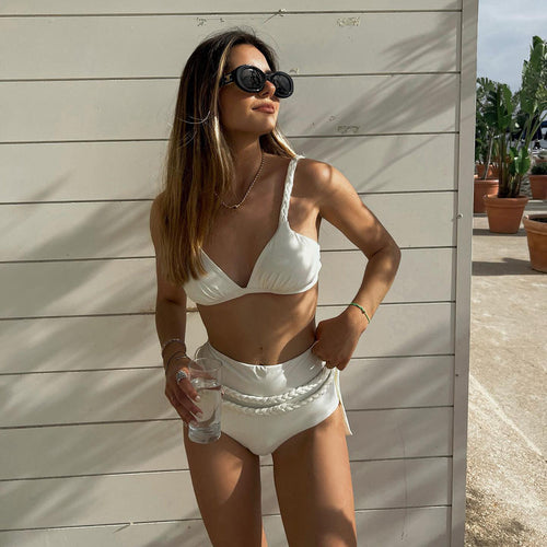 Dame Bikini-sæt med flettede stropper og højtaljede trusser Stilla