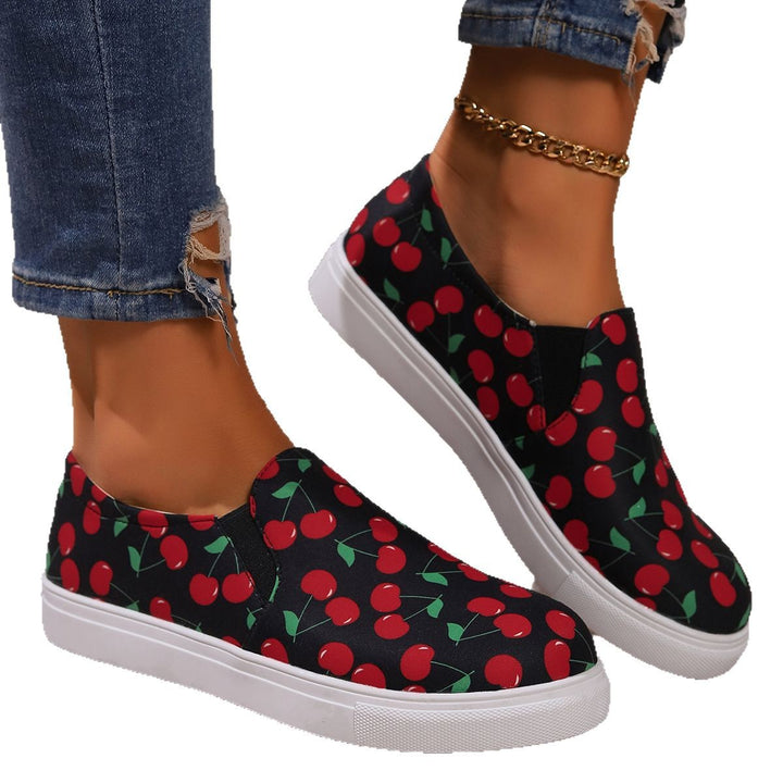 Dame Slip-On Sneakers med frugtigt design og elastiske indsatser Stilla