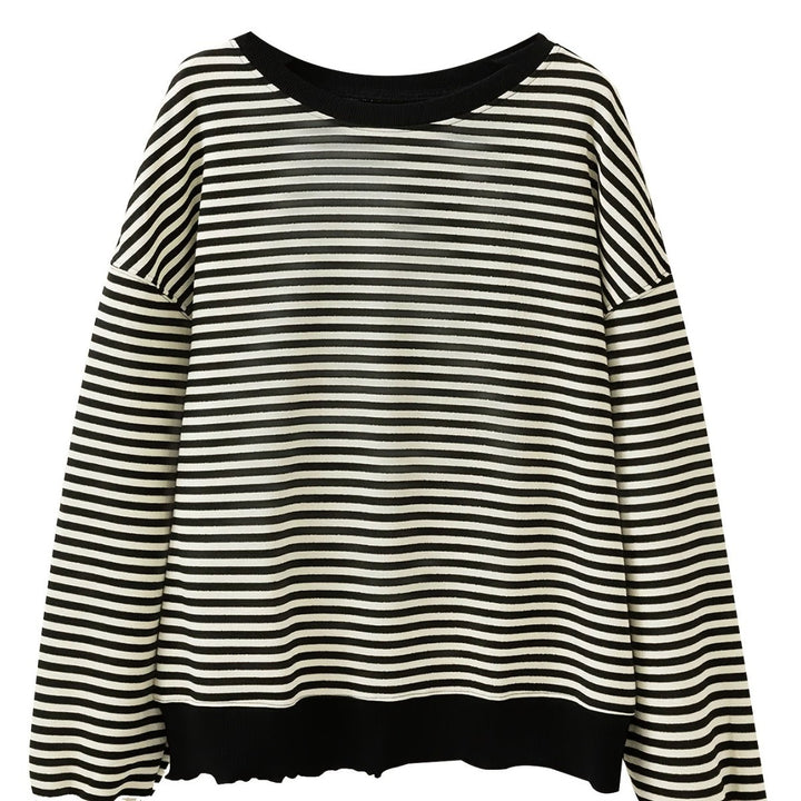 Dame Oversized Stribet Striktrøje Stilla