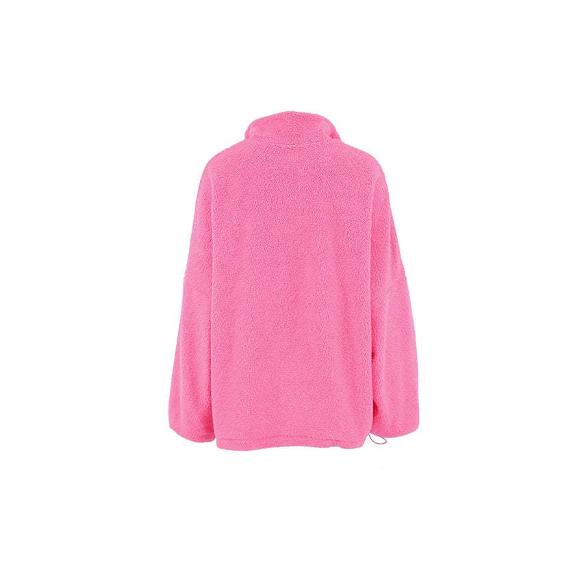 Dame Blød Fleece Pullover med halvvindue Stilla