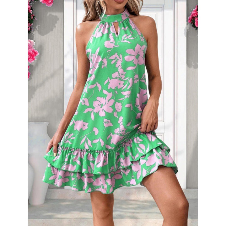 Damer Stropløs Ruffle Floral Mini Kjole Stilla