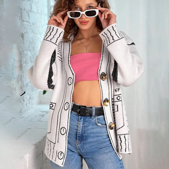 Femme Statement Oversized Strikcardigan Stilla