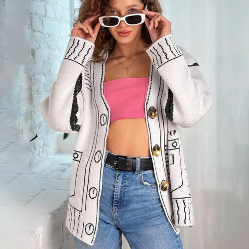 Femme Statement Oversized Strikcardigan Stilla