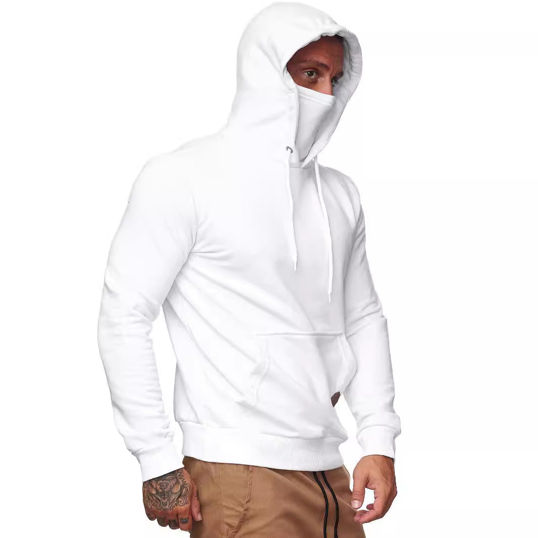 Herrer Hoodie med integreret ansigtsschutz og praktisk kængurulomme-design Stilla