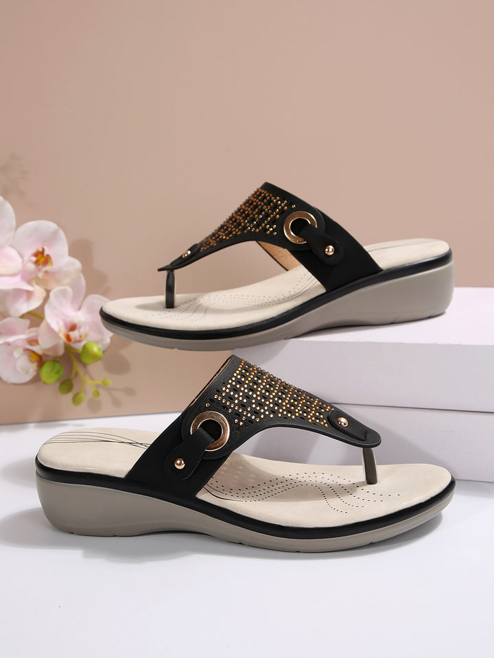 Dame Elegant Zehentrenner med glitrende strassdetaljer Stilla
