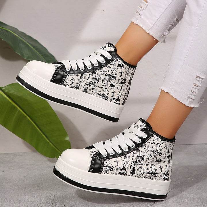 Damer Højkvalitets Sneakers med festligt Print og komfortabel Sål Stilla