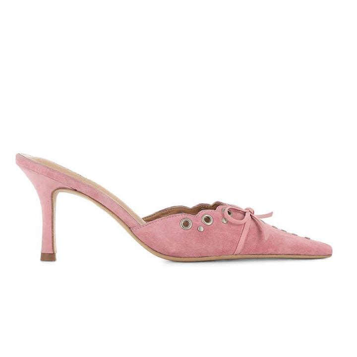 Dame Elegante Spidse Tå Slingback Hæle med Dekorativ Bue og Nitter-Detaljer Stilla