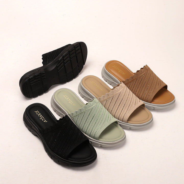 Dame komfortable slippers med åndbare indlæg og skridsikker sål Stilla