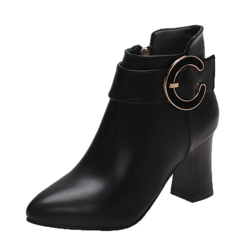 Dame elegante Ankle Boots med moderne spænde-applikation Stilla