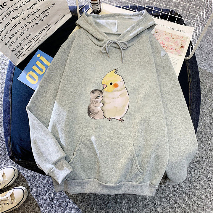 Dame hoodie med dyremotiv Skovae