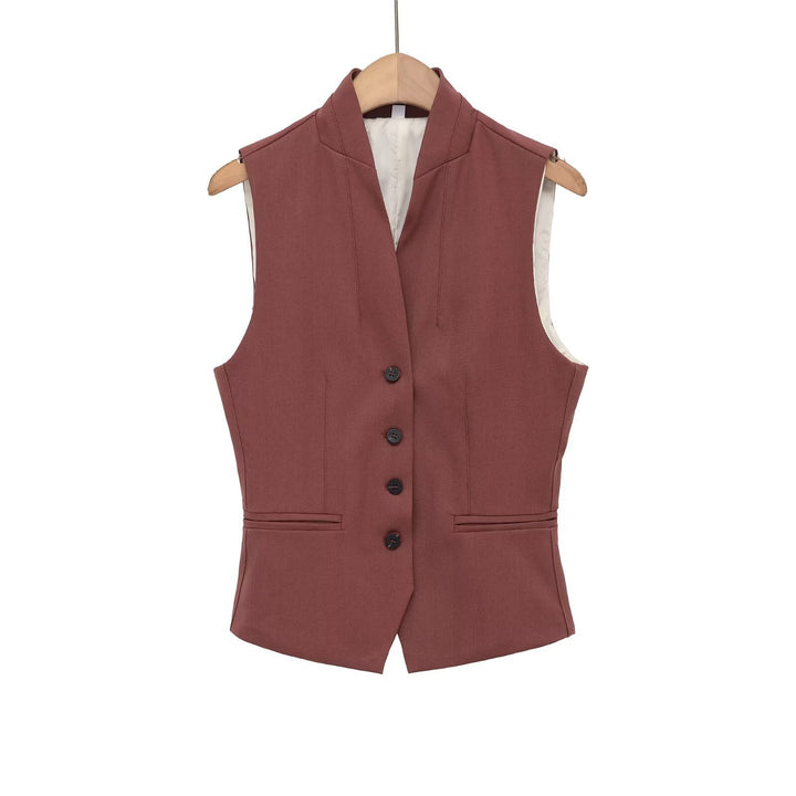 Dame elegant vest med smal krave Skovae