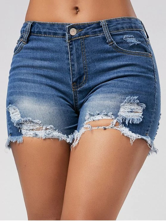 Dame Rivet Denim-Shorts i afslappet stil Stilla