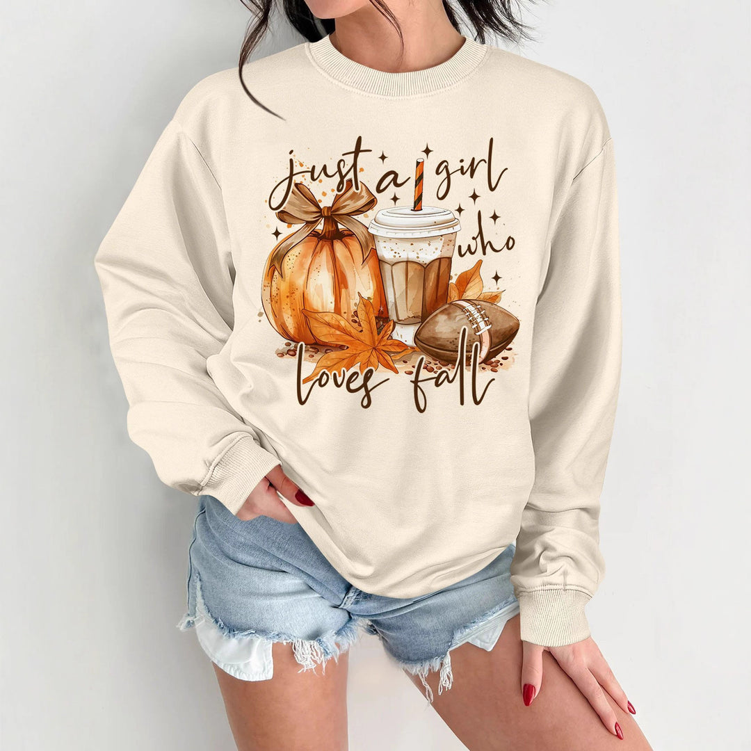 Kvinders sweatshirt med efterårsmotiv og inspirerende print Stilla