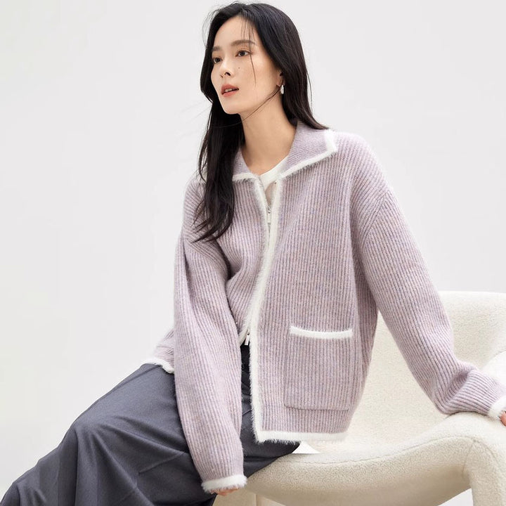 Femme Cozy Zip-Up Strikjakke Stilla