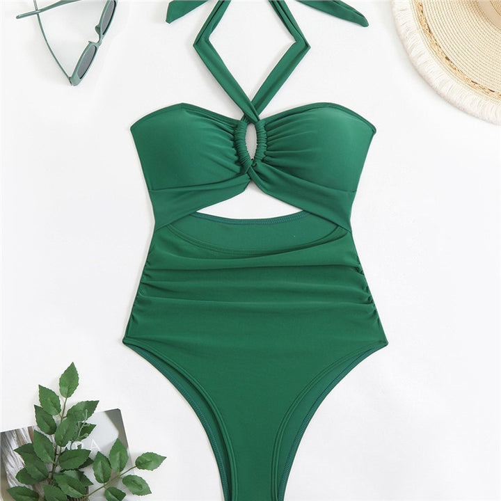 Dame En enkelt bikini med moderigtigt indpakningsdesign og forførende nøgleudskæring Stilla