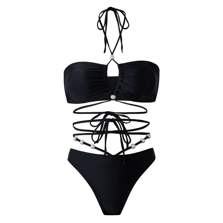 Dame Bikini-sæt med raffinerede bindinger og elegant indpakningsskørt Stilla