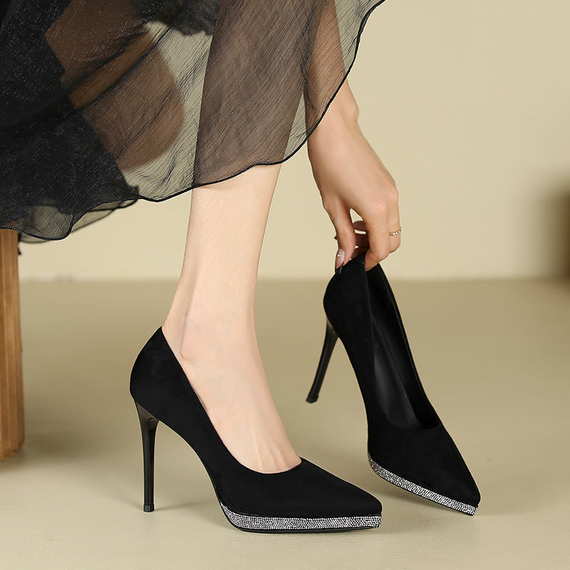 Kvinder elegante stiletto-hæle med funklende detalje Stilla