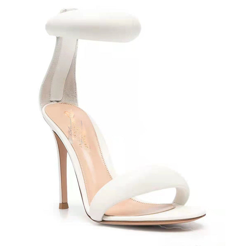 Femme Elegant Open-Toe Højhælede Sandaler med skulpturel Anklestraps Stilla