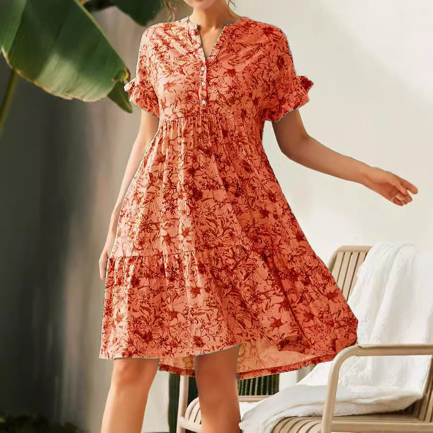 Dame sommerkjole med blomsterdesign Stilla