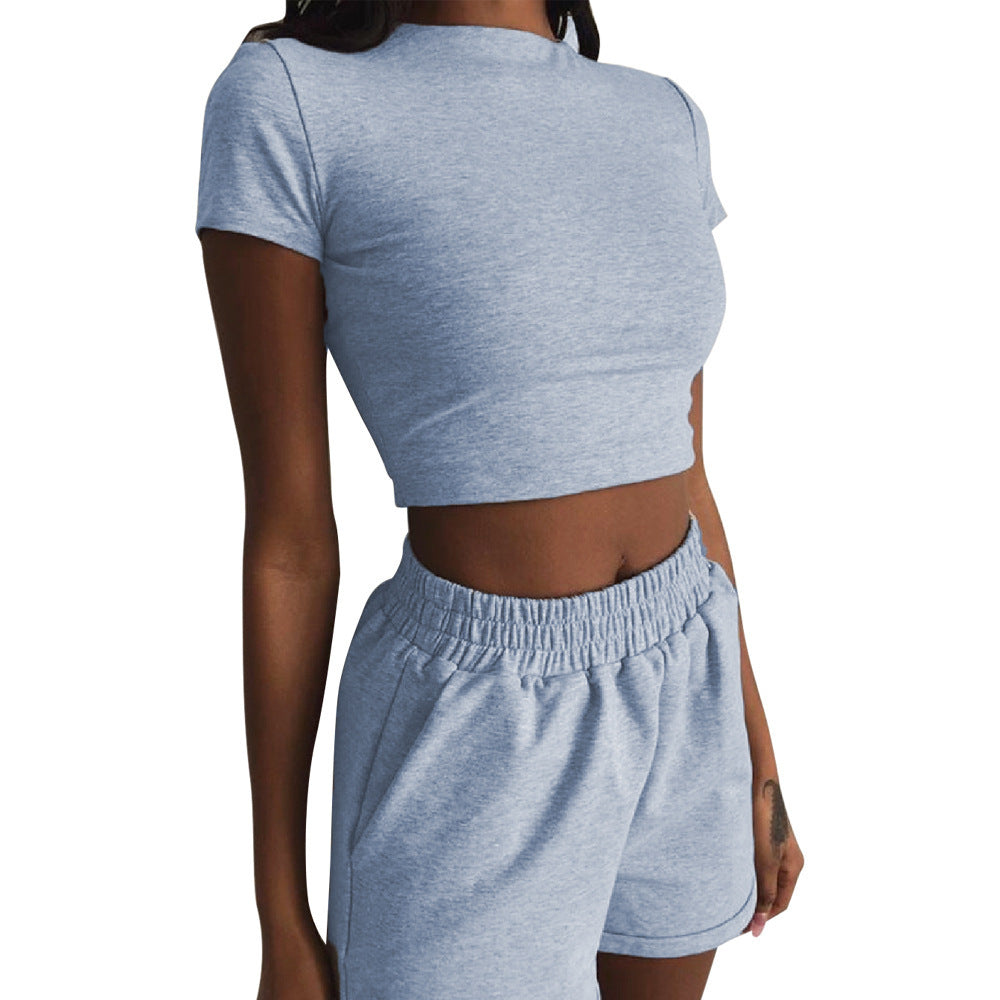 Dame Sporty Crop-Top og Shorts Sæt Stilla