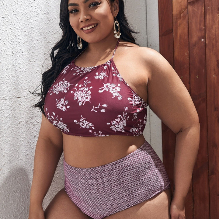 Dame Højskåret Bikini med moderigtigt Cropped-Top Skovae
