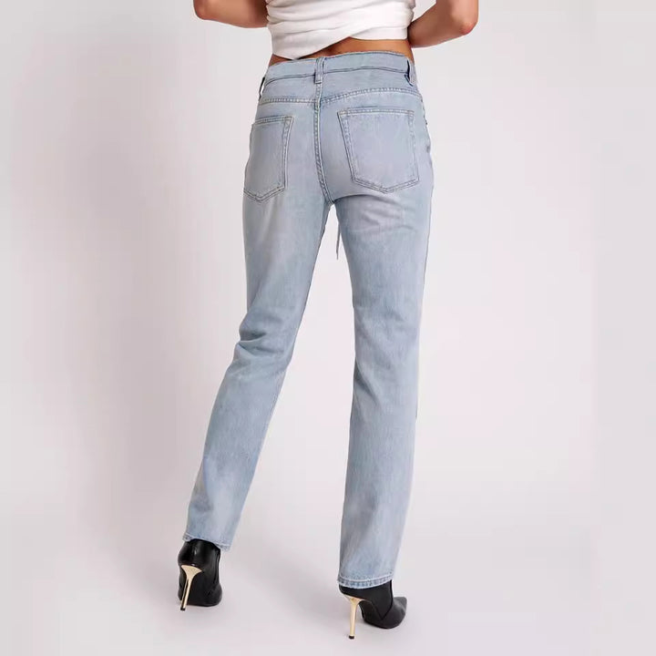 Dame jeans med modisk snørelukning Stilla