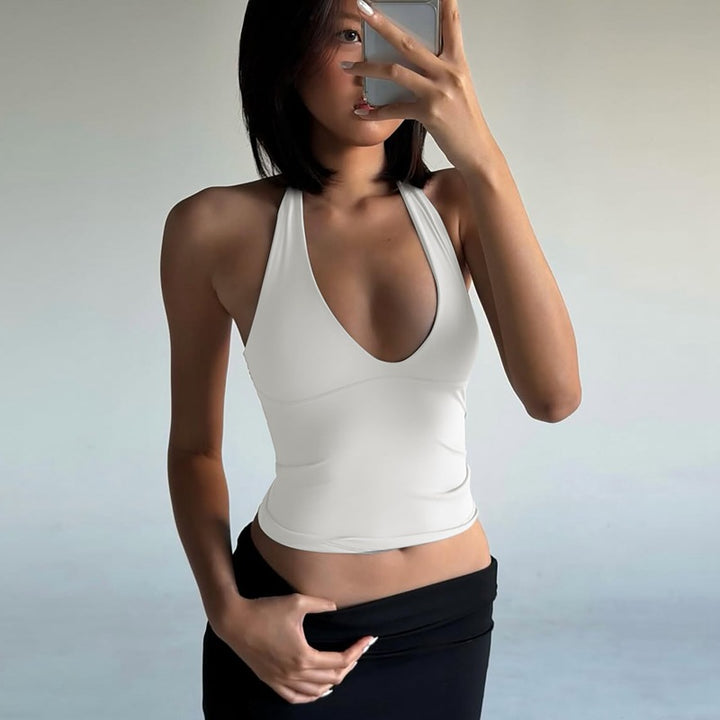 Dame Halterneck Crop-Top Skovae
