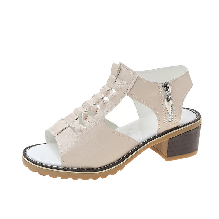Dame Sandaler med elegant snøredesign og praktisk lynlås Stilla