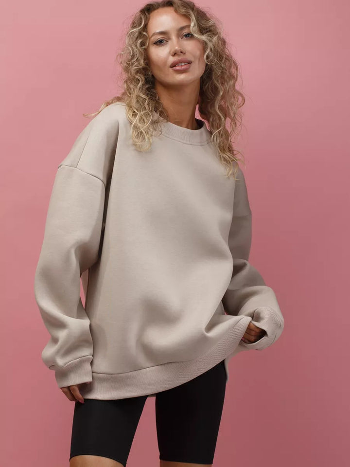 Kvinders hyggelige oversized sweatshirt med en løs pasform og komfortabelt indre for.