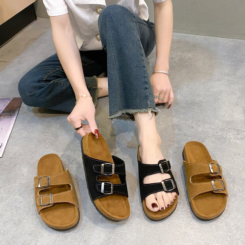 Dame komfortable toe-split sandaler med justerbare remme og ergonomisk fodseng Stilla