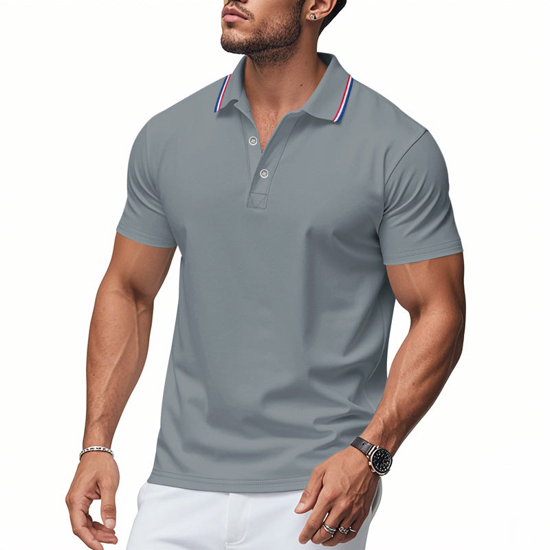 Herre Poloshirt med kontrasterende striber og moderne krave Stilla