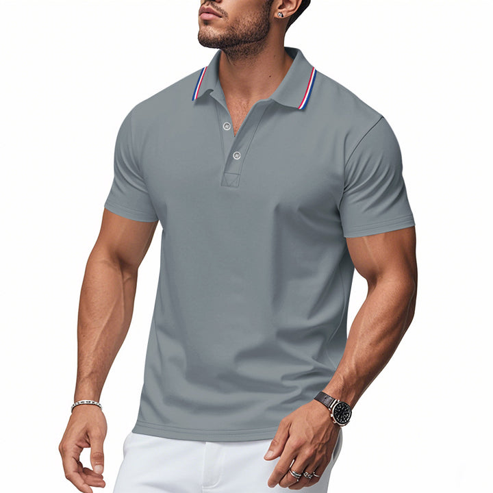 Herre Poloshirt med kontrasterende striber og moderne krave Stilla