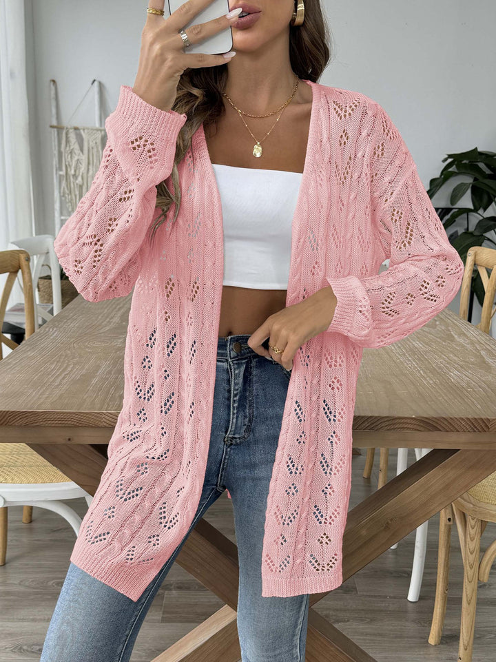 Dame Luftige Spids-Cardigan med elegante mønstre Stilla