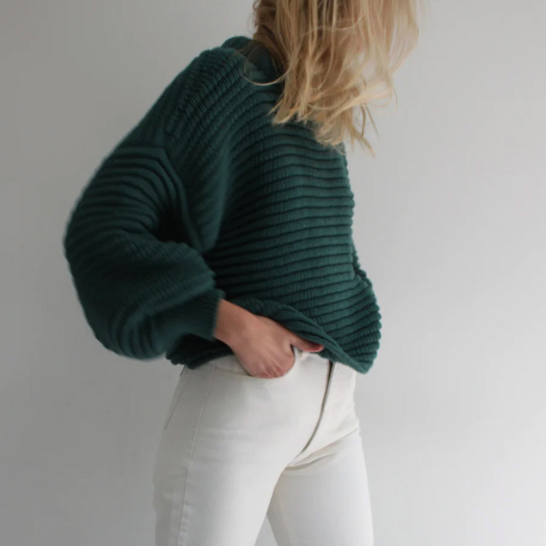 Dame moderigtig oversized sweater med struktur Stilla