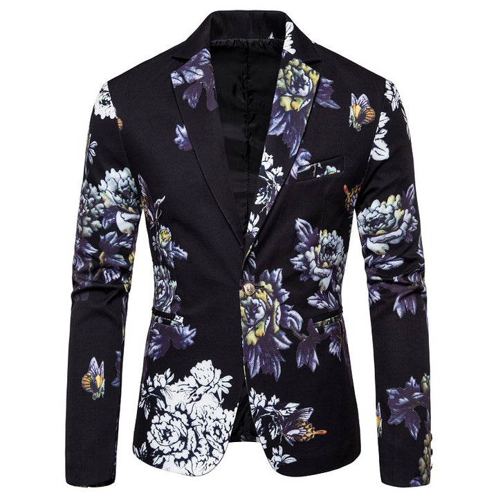 Herre elegant blazer med floral design Stilla