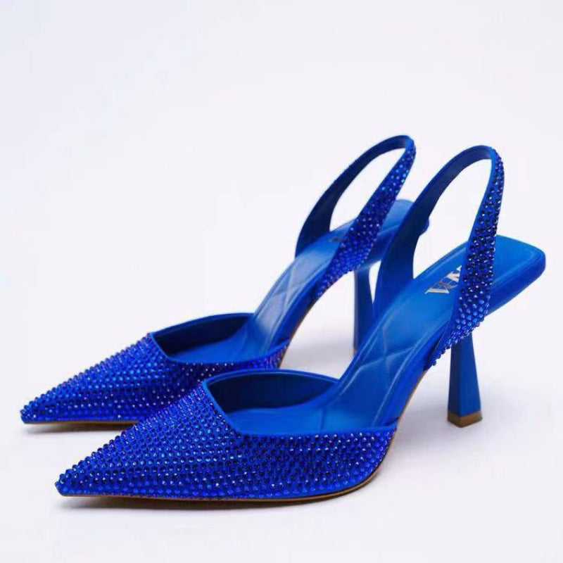 Dame Glamourøse Slingback-pumps med strassdekorationer Stilla
