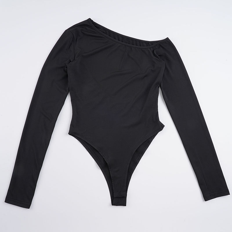 Dame Langærmet bodystocking med elegant off-shoulder-design Skovae