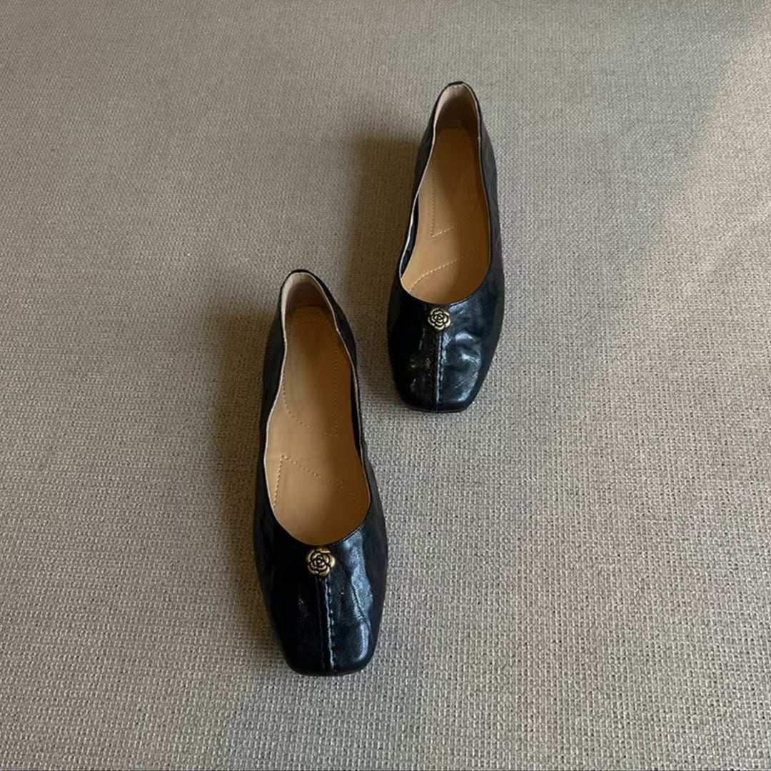 Dame Elegant Spids Tå Ballerina Flats Stilla