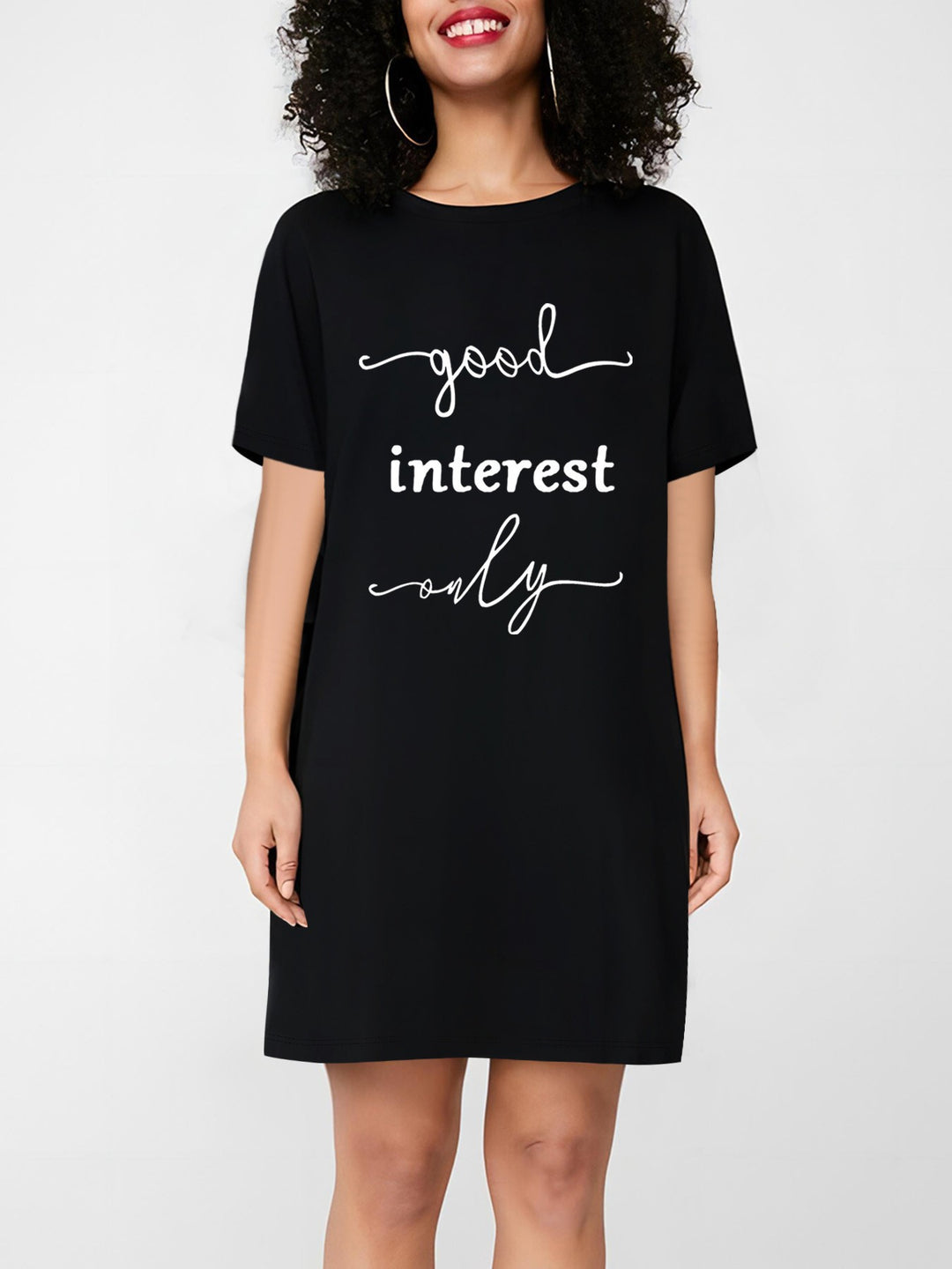 Dame Oversized T-Shirt med inspirerende tekst og iøjnefaldende grafisk design Skovae