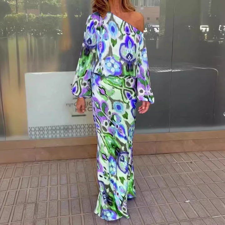 Dame Elegante Maxikjole med asymmetrisk snit og flydende stof Stilla