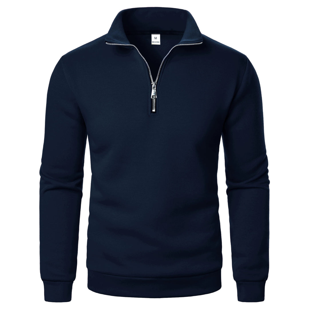 Herre fleece pullover med praktisk stående krave og lynlås Skovae