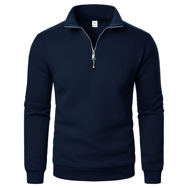 Herre fleece pullover med praktisk stående krave og lynlås Skovae